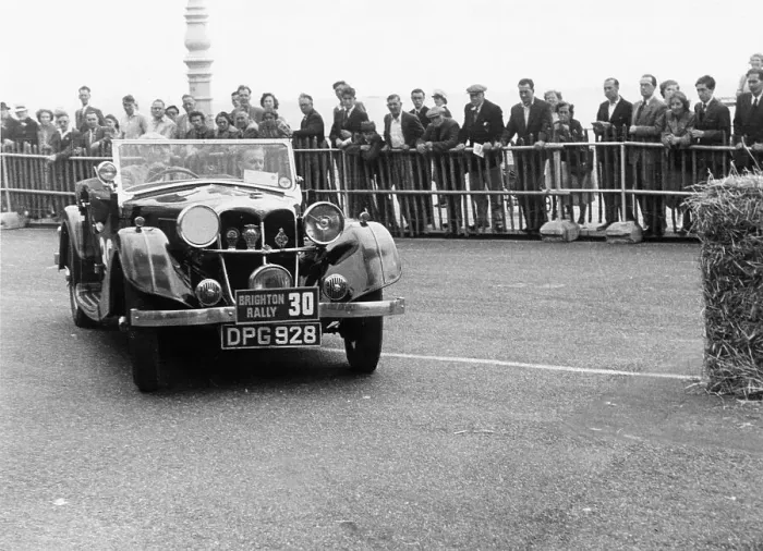Framed Print : 1937 Riley Lynx on the 1952 Brighton rally Framed Print : 1937 Riley Lynx on the 1952 Brighton rally