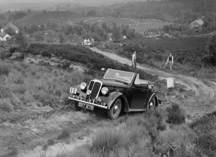 Framed Print : 1937 Standard Twelve open 4-seater taking part in the NWLMC Lawrence Cup Trial, 1937 Framed Print : 1937 Standard Twelve open 4-seater taking part in the NWLMC Lawrence Cup Trial, 1937