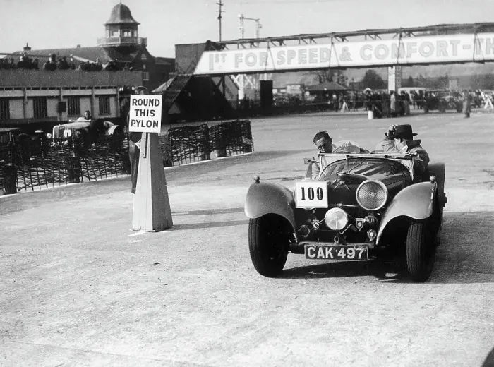 Framed Print : 1938 S.S. 100 at Brooklands suring Junior Car Club event 25th March 1939 Framed Print : 1938 S.S. 100 at Brooklands suring Junior Car Club event 25th March 1939