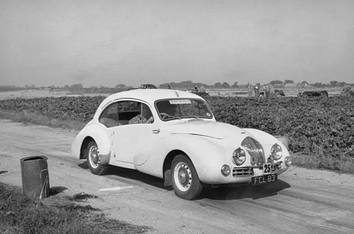 Framed Print : 1949 Healey Duncan on 1952 Felixtowe rally. Creator: Unknown