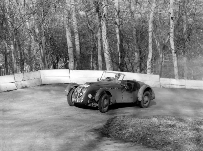 Framed Print : 1950 Healey Silverstone, R. A. C. Rally, Prescott 1954. Creator: Unknown Framed Print : 1950 Healey Silverstone, R. A. C. Rally, Prescott 1954. Creator: Unknown