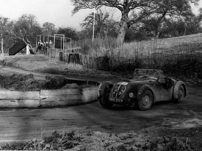 Framed Print : 1950 Healey Silverstone, R. A. C. Rally, Prescott 1954. Creator: Unknown Framed Print : 1950 Healey Silverstone, R. A. C. Rally, Prescott 1954. Creator: Unknown