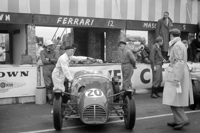 Framed Print : 1951 Killeen - MG, D. Pitt in pits at Silverstone during British GP meeting. Creator: Unknown Framed Print : 1951 Killeen - MG, D. Pitt in pits at Silverstone during British GP meeting. Creator: Unknown