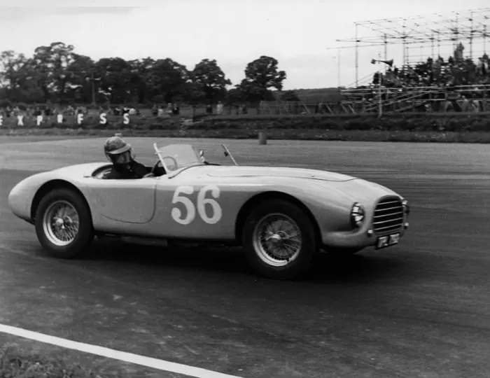 Framed Print : 1953 A. C. Ace prototype, V. Davison at Silverstone 1954. Creator: Unknown Framed Print : 1953 A. C. Ace prototype, V. Davison at Silverstone 1954. Creator: Unknown