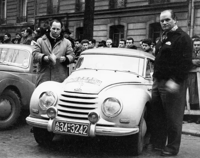 Framed Print : 1954 DKW, Monte Carlo Rally driven by Hirschauer. Creator: Unknown Framed Print : 1954 DKW, Monte Carlo Rally driven by Hirschauer. Creator: Unknown