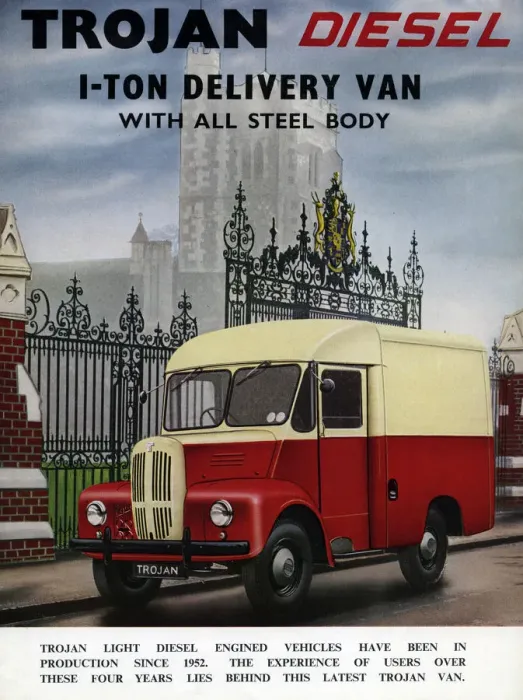 Framed Print : 1957 Trojan diesel van brochure. Creator: Unknown Framed Print : 1957 Trojan diesel van brochure. Creator: Unknown