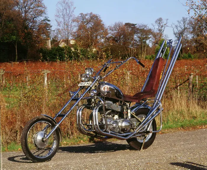 Framed Print : 1958 Ariel Square 4 Chopper motorcycle