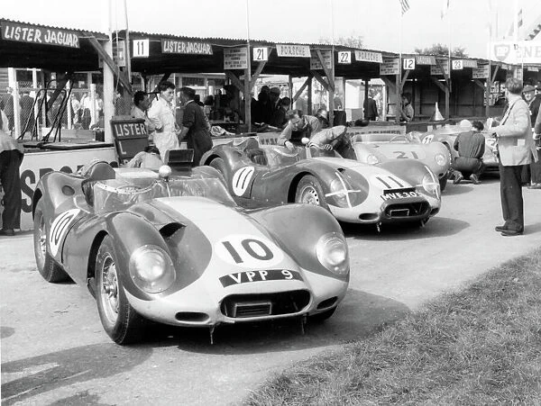 1958 Listers in pits at Goodwood Tourist Trophy. Creator: Unknown