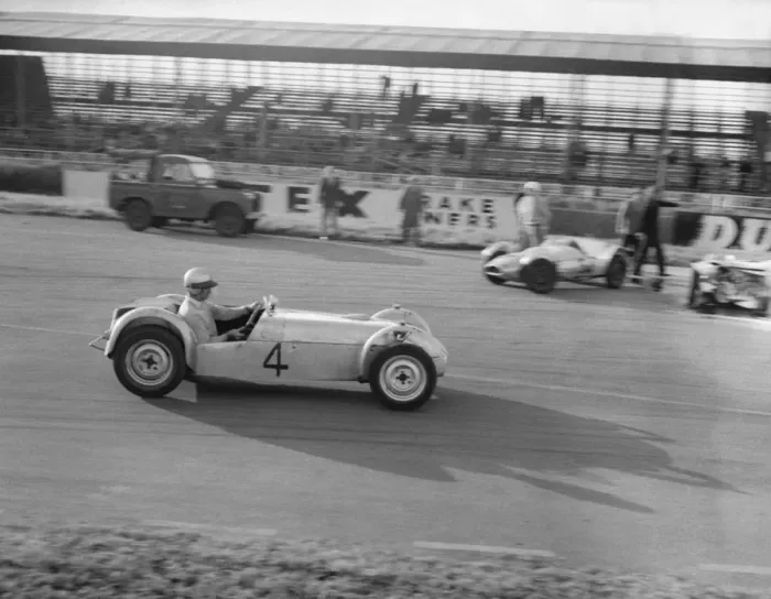 Framed Print : 1960 Lotus Seven, J. Cottrell at Silverstone. Creator: Unknown Framed Print : 1960 Lotus Seven, J. Cottrell at Silverstone. Creator: Unknown
