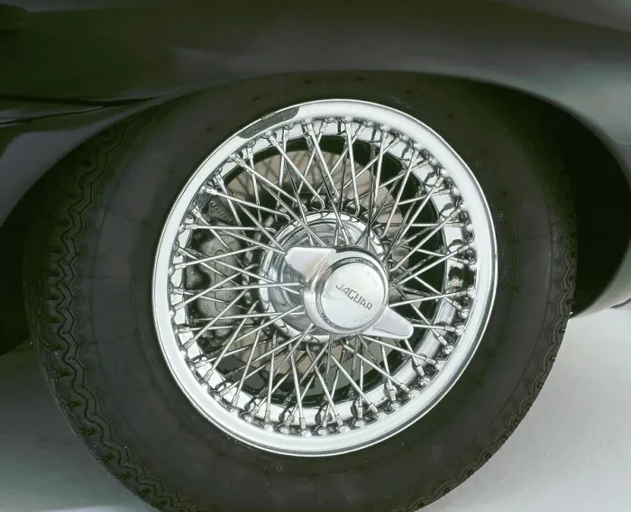 Framed Print : 1964 Jaguar E type 3.8 chrome wire wheel Framed Print : 1964 Jaguar E type 3.8 chrome wire wheel