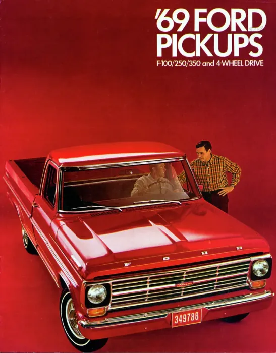 Framed Print : 1969 Ford F-100 pick up truck brochure Framed Print : 1969 Ford F-100 pick up truck brochure