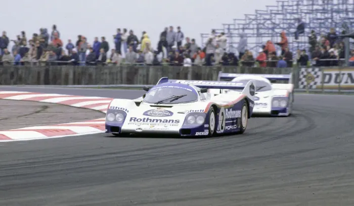 Framed Print : 1984 Porsche 962C, Derek Bell / Hans Stuck, Silverstone 1984. Creator: Unknown Framed Print : 1984 Porsche 962C, Derek Bell / Hans Stuck, Silverstone 1984. Creator: Unknown