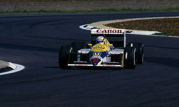1987 British Grand Prix, Silverstone. Nigel Mansell wins in Williams FW11B. Creator: Unknown