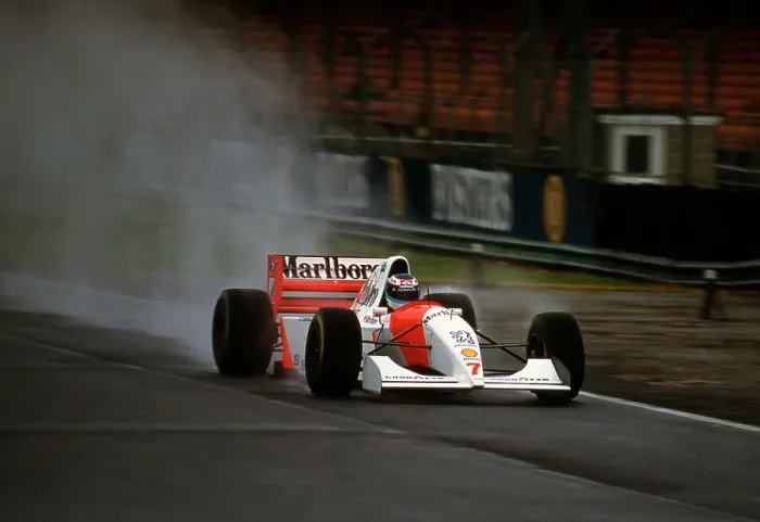 Framed Print : 1994 McLaren Peugeot MP4-9 Mika Hakkinen, tyre testing at Silverstone Framed Print : 1994 McLaren Peugeot MP4-9 Mika Hakkinen, tyre testing at Silverstone
