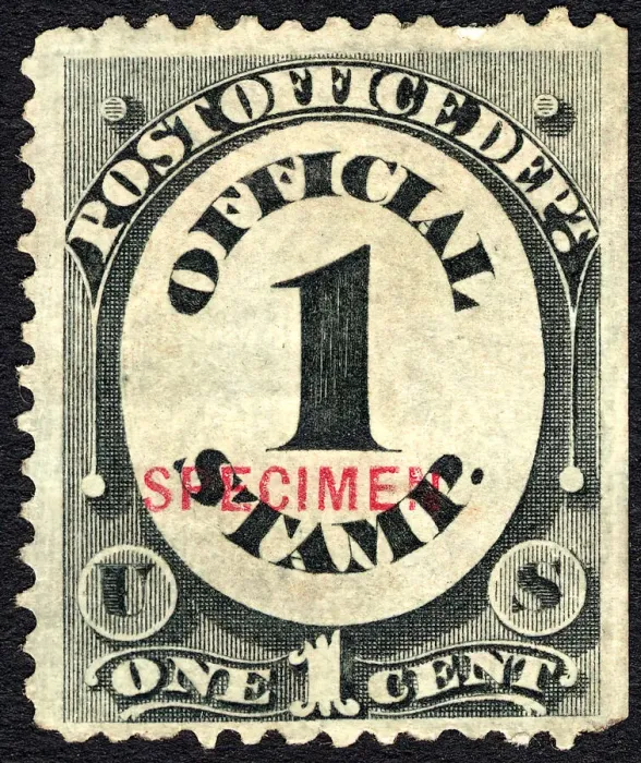 Framed Print : 1c Franklin Post Office Department special printing single, 1875. Creator: Unknown Framed Print : 1c Franklin Post Office Department special printing single, 1875. Creator: Unknown