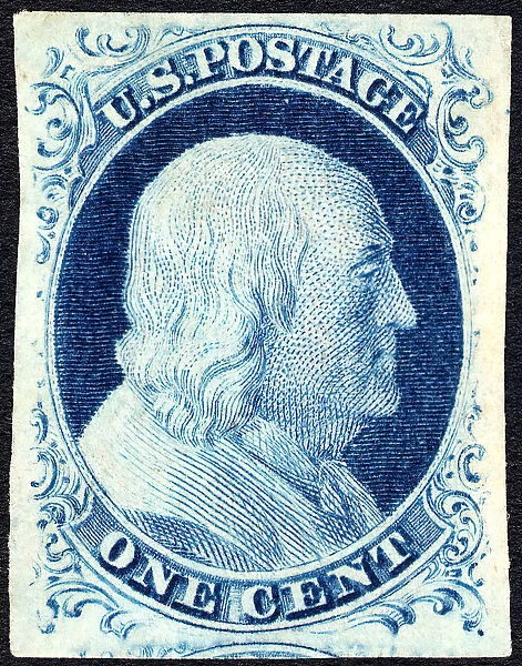 1c Franklin type IV single, 1852. Creator: Unknown