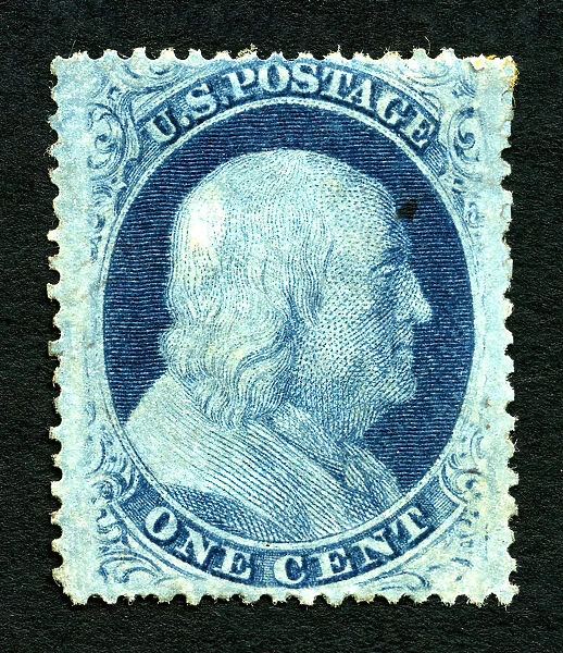 1c Franklin type V single, 1857. Creator: Unknown