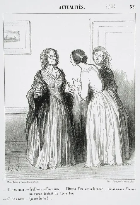 Framed Print : 1er Bas bleu - Profitons de l'occasion. L'oncle Tom est à la mode... 1852. Creator: Honore Daumier Framed Print : 1er Bas bleu - Profitons de l'occasion. L'oncle Tom est à la mode... 1852. Creator: Honore Daumier