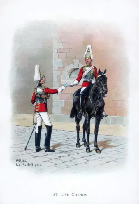 Framed Print : 1st Life Guards, 1915. Artist: LE Buckell Framed Print : 1st Life Guards, 1915. Artist: LE Buckell
