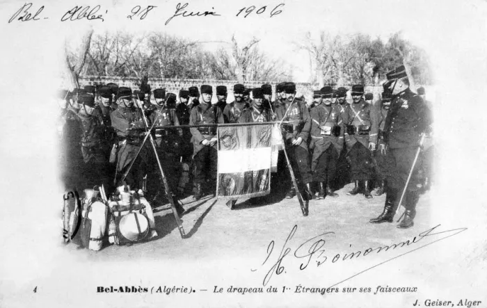 Framed Print : 1st regiment of the French Foreign Legion, Sidi Bel Abbes, Algeria, 1906. Artist: J Geiser