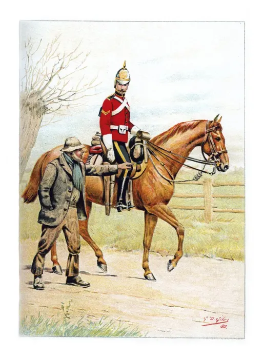 Framed Print : 1st (Royal) Dragoons, c1890. Artist: Geoffrey Douglas Giles Framed Print : 1st (Royal) Dragoons, c1890. Artist: Geoffrey Douglas Giles
