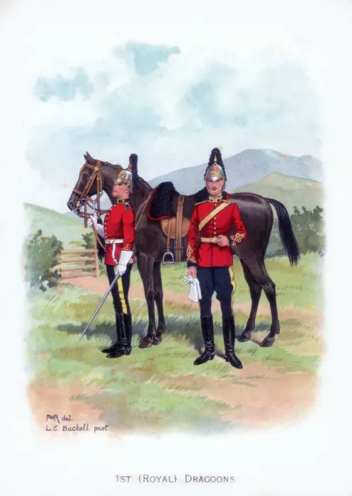 Framed Print : 1st Royal Dragoons, c1915. Artist: LE Buckell Framed Print : 1st Royal Dragoons, c1915. Artist: LE Buckell