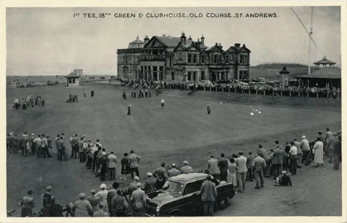 Framed Print : 1st Tee, 18th Green & Clubhouse, Old Course, St. Andrews, c1955 Framed Print : 1st Tee, 18th Green & Clubhouse, Old Course, St. Andrews, c1955