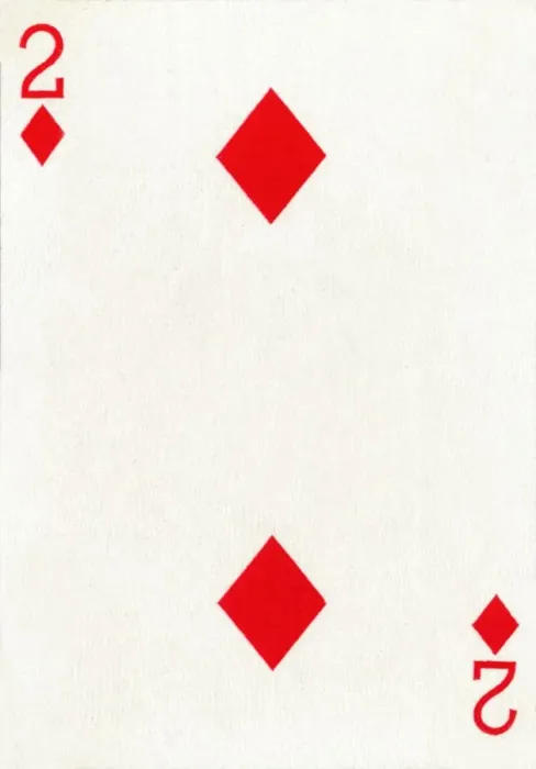 Framed Print : 2 of Diamonds from a deck of Goodall & Son Ltd. playing cards, c1940 Framed Print : 2 of Diamonds from a deck of Goodall & Son Ltd. playing cards, c1940