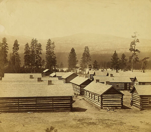 No 2, log huts, winter quarters of the Br N Am Boundary Commission on... between 1858 and 1861. Creator: Unknown