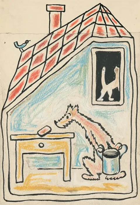 Framed Print : 2. A Story about a Dog and a Cat, around 1928. Creator: Josef Capek Framed Print : 2. A Story about a Dog and a Cat, around 1928. Creator: Josef Capek