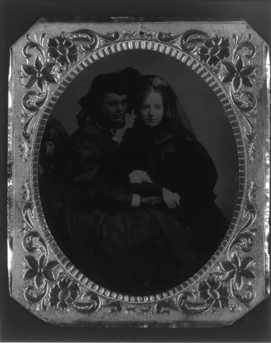 Framed Print : 2 young women, mother and aunt of Frances Benjamin Johnston, c1880. Creator: Unknown Framed Print : 2 young women, mother and aunt of Frances Benjamin Johnston, c1880. Creator: Unknown