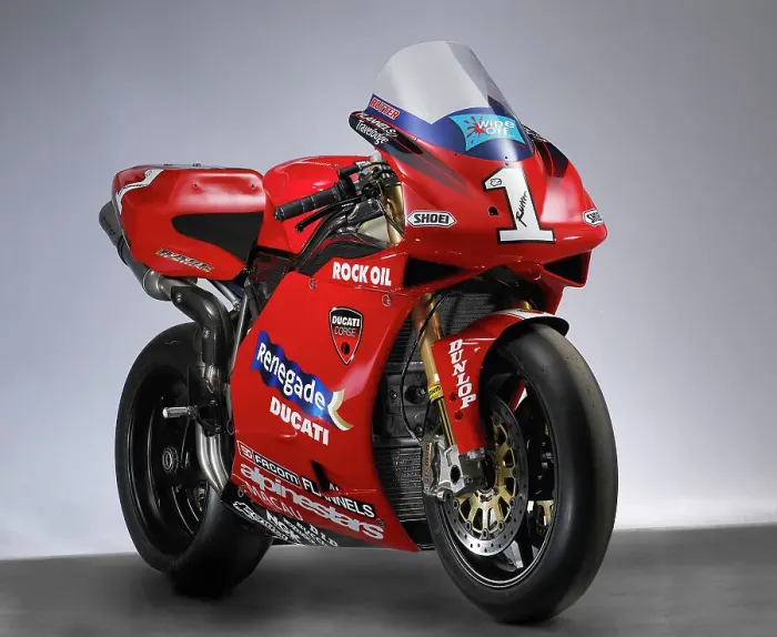 Framed Print : 2002 & 2003 Ducati racing bike Framed Print : 2002 & 2003 Ducati racing bike