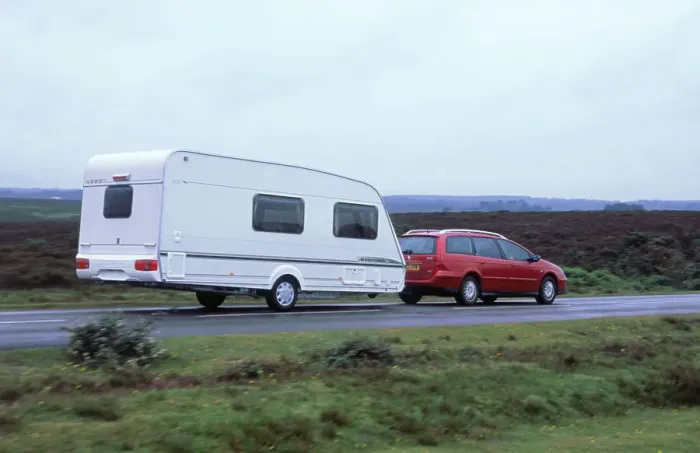 Framed Print : 2002 Citroen C5 towing a caravan Framed Print : 2002 Citroen C5 towing a caravan
