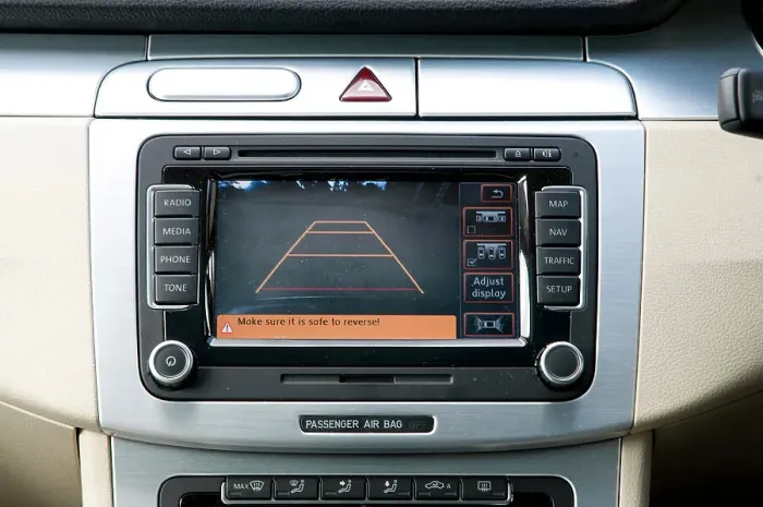 Framed Print : 2009 Volkswagen Passat CC Coupe reversing screen Framed Print : 2009 Volkswagen Passat CC Coupe reversing screen