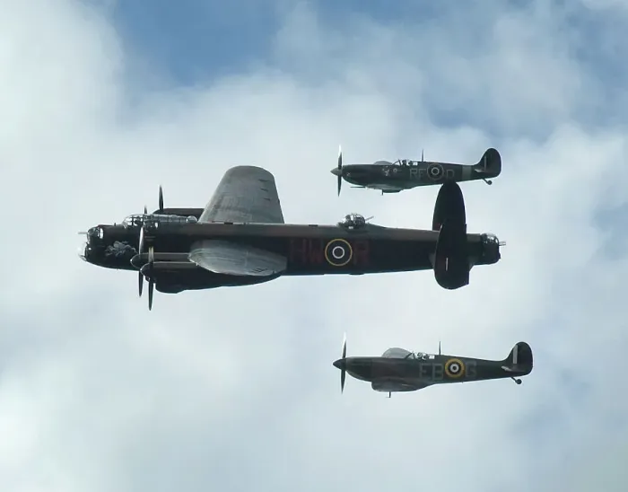 Framed Print : 2011 Goodwood Revival Meeting, Lancaster bomber and 2 Spitfires in aerial display Framed Print : 2011 Goodwood Revival Meeting, Lancaster bomber and 2 Spitfires in aerial display