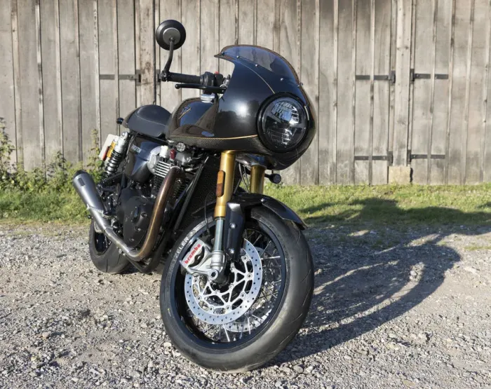 Framed Print : 2019 Triumph Thruxton TFC 1200cc. Creator: Unknown Framed Print : 2019 Triumph Thruxton TFC 1200cc. Creator: Unknown