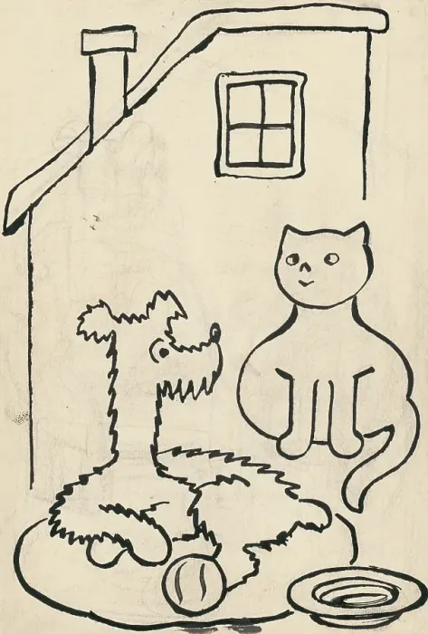 Framed Print : 21. A story about a dog and a cat, around 1928. Creator: Josef Capek Framed Print : 21. A story about a dog and a cat, around 1928. Creator: Josef Capek