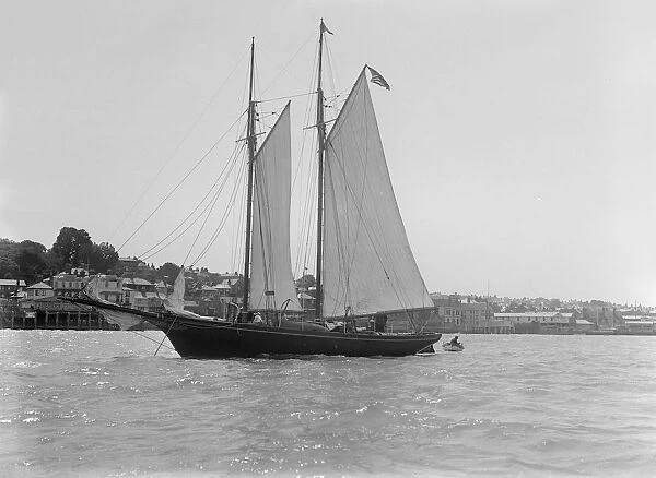 The 21-ton schooner Diablesse preparing to leave for America, 1922