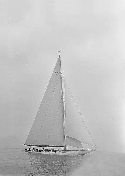 The 23 Metre Candida sailing close-hauled, 1935. Creator: Kirk & Sons of Cowes