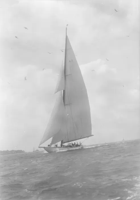 Framed Print : The 23-metre cutter Astra sailing close-hauled, 1933. Creator: Kirk & Sons of Cowes Framed Print : The 23-metre cutter Astra sailing close-hauled, 1933. Creator: Kirk & Sons of Cowes