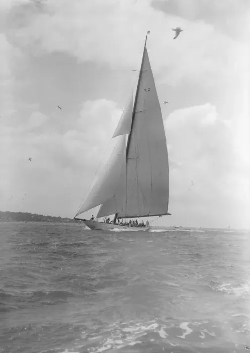 Framed Print : The 23-metre cutter Astra sailing close-hauled, 1933. Creator: Kirk & Sons of Cowes Framed Print : The 23-metre cutter Astra sailing close-hauled, 1933. Creator: Kirk & Sons of Cowes