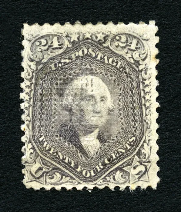 Framed Print : 24c Washington F Grill single, 1867. Creator: National Bank Note Company Framed Print : 24c Washington F Grill single, 1867. Creator: National Bank Note Company
