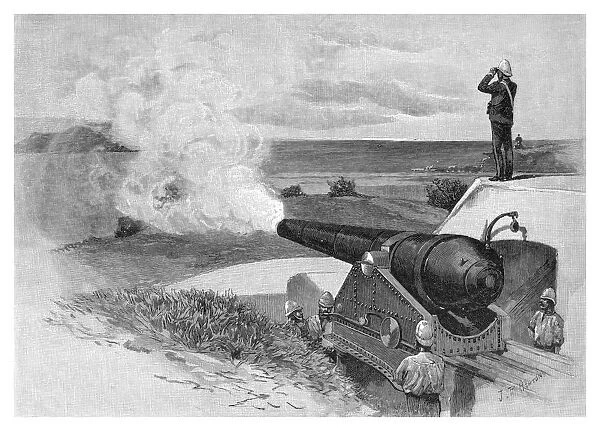 25 Ton gun at Middle Head, Sydney, New South Wales, Australia, 1886. Artist: JR Ashton