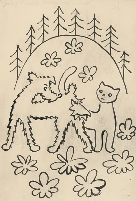 Framed Print : 26. A story about a dog and a cat, around 1928. Creator: Josef Capek Framed Print : 26. A story about a dog and a cat, around 1928. Creator: Josef Capek