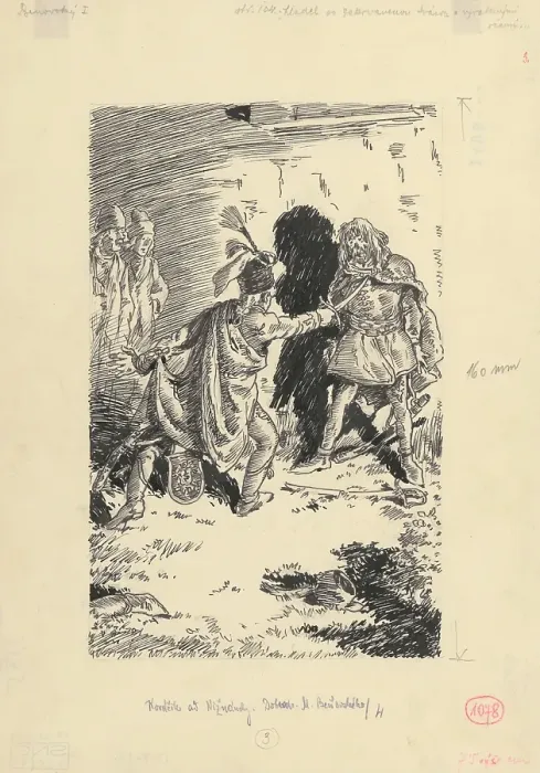 Framed Print : 27.- He stared with a bloodied face and wide eyes, 1953. Creator: Andrej Kovacik Framed Print : 27.- He stared with a bloodied face and wide eyes, 1953. Creator: Andrej Kovacik