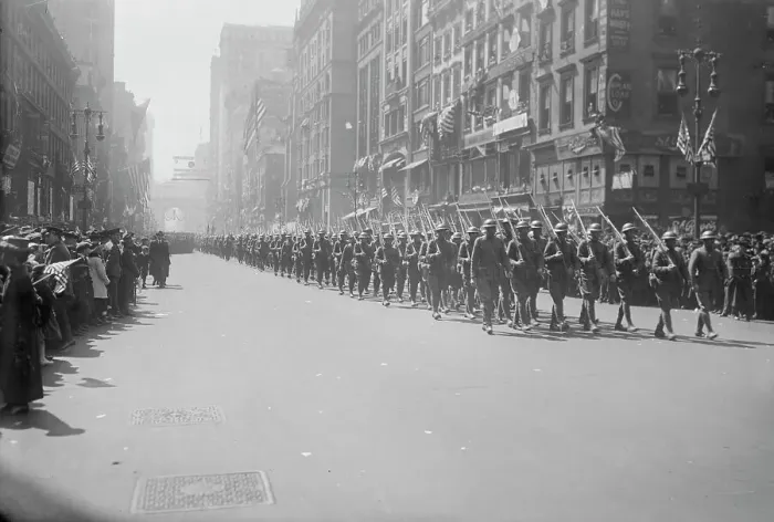 Framed Print : 27th Parade, Mar 1918. Creator: Bain News Service Framed Print : 27th Parade, Mar 1918. Creator: Bain News Service