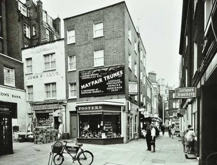 Framed Print : 28-36 Shepherd Market, Westminster LB, London: front elevations, Mayfair, shops, 1967. Creator: Unknown Framed Print : 28-36 Shepherd Market, Westminster LB, London: front elevations, Mayfair, shops, 1967. Creator: Unknown