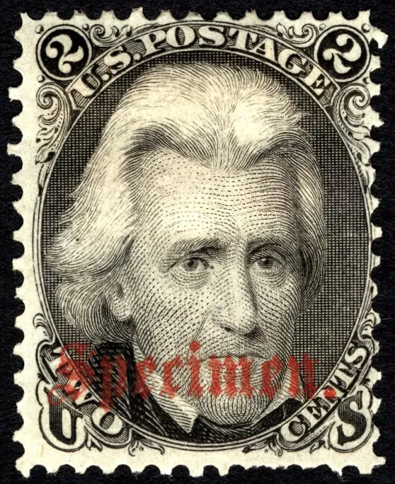 Framed Print : 2c Andrew Jackson Specimen'overprint single, 1863. Creator: Unknown Framed Print : 2c Andrew Jackson Specimen'overprint single, 1863. Creator: Unknown