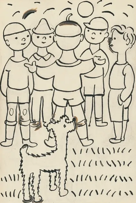 Framed Print : 30. Talking about a dog and a cat, around 1928. Creator: Josef Capek Framed Print : 30. Talking about a dog and a cat, around 1928. Creator: Josef Capek