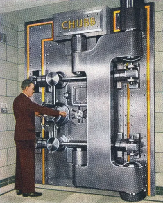 Framed Print : 30-ton treasury door, 1938 Framed Print : 30-ton treasury door, 1938